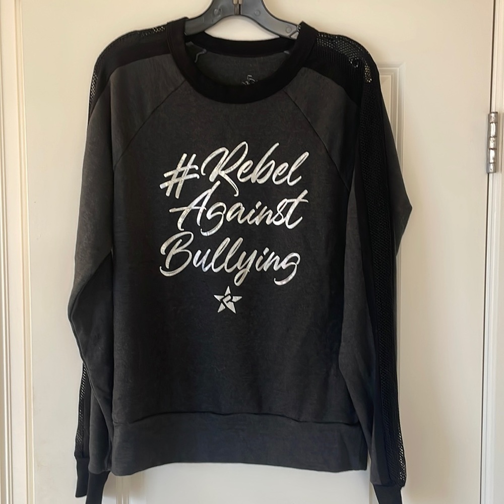 Rebel cheer lightweight sweatshirt with mesh sleeves Adult Small